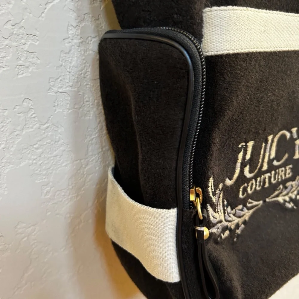 Juicy Couture Baby Brown Velour Diaper Bag Set . NWOT. Authentic & Rare